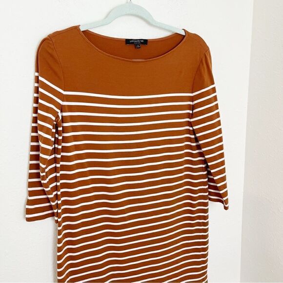 Lafayette 148 New York Breton Stripe Daytona Shift Dress - Picture 3 of 8